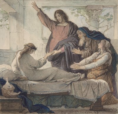Jairus'un Kızının Yükselişi, 1873. by Eduard Julius Friedrich Bendemann