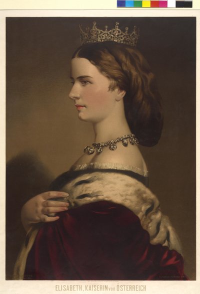 Avusturya İmparatoriçesi Elisabeth (litografi) by Eduard Kaiser