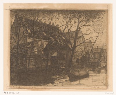 Su boyunca evlerin arkaları by Eduard Karsen (signed by artist)