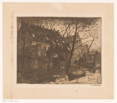 Su boyunca evlerin arkaları by Eduard Karsen (signed by artist)