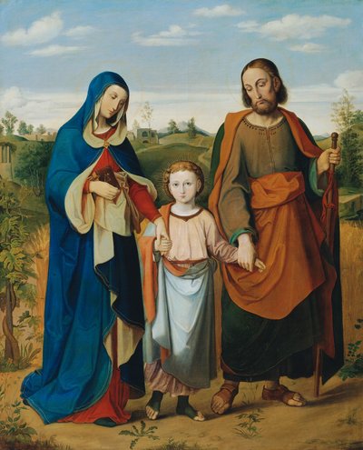 Kutsal aile tapınaktan eve dönerken by Eduard Ritter von Engerth