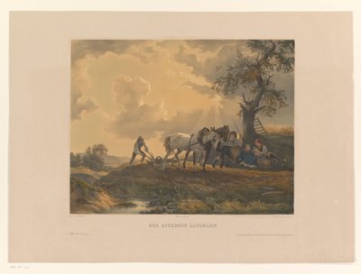 Rakamlar toprağı sürüyor Der Ackernde Landmann (nesne üzerindeki başlık) by Eduard Weixlgärtner
