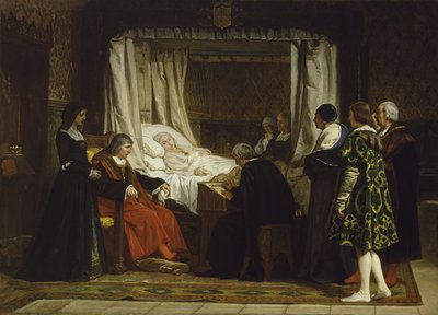 Kastilya Kraliçesi I. Isabella, son vasiyetini ve vasiyetini dikte ediyor, 1864 by Eduardo Rosales Gallina