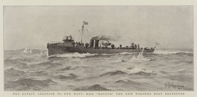 Donanmamıza En Son Katılan HMS Havock, Yeni Torpido Bot Destroyeri by Eduardo de Martino