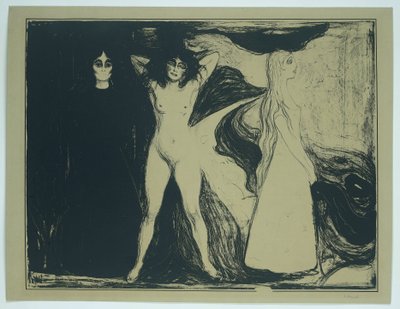 Üç aşamadaki kadınlar (orijinal başlık) Kadın (sfenks) (orijinal başlık) by Edvard Munch (signed by artist)