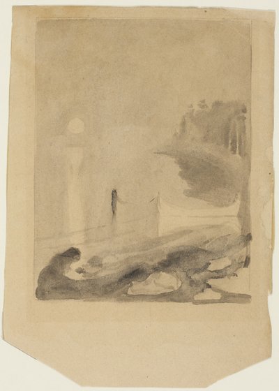 İskeleye bağlı bir tekne, 1892 by Edvard Munch
