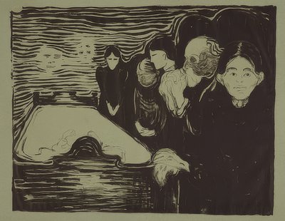 Ölüm yatağında. 1896 by Edvard Munch