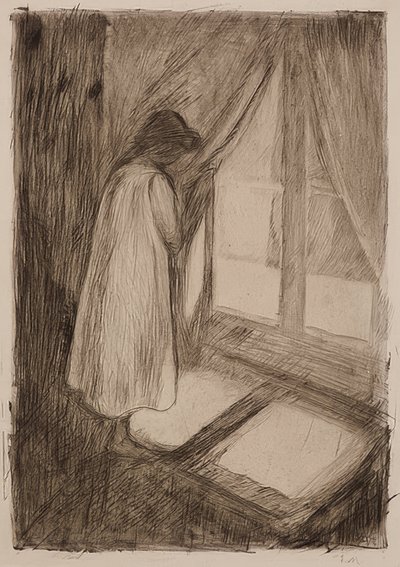 Penceredeki kız. 1894 by Edvard Munch
