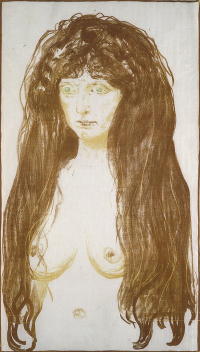 Kadın Çıplak, Günah; Çıplak Kadın Figürü, Günah by Edvard Munch