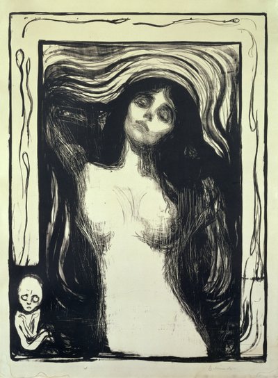 Madonna, Seven Kadın (gravür) by Edvard Munch