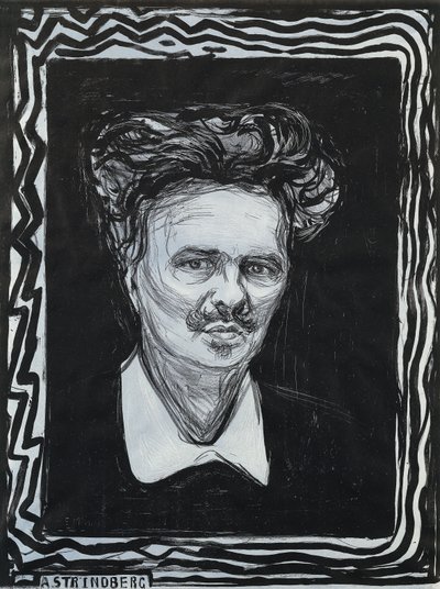Portre Strindberg; Portrat Strindberg by Edvard Munch