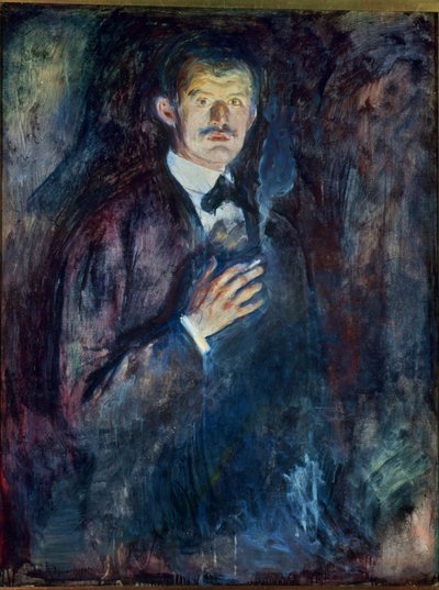 Sigaralı otoportre (tuval üzerine yağlıboya) by Edvard Munch