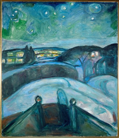 Yıldızlı Gece, Ekely (tuval üzerine resim) by Edvard Munch