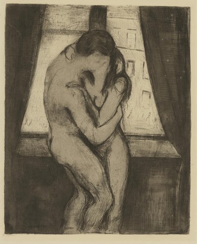Öpücük, 1895 by Edvard Munch