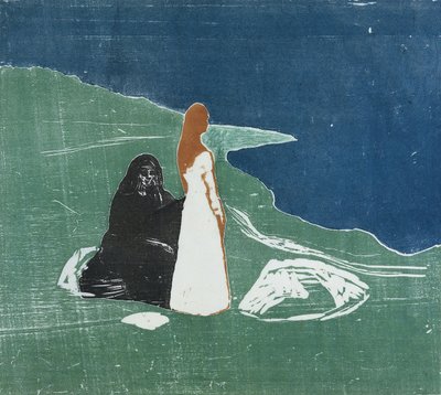 Sahilde iki kadın, 1898 (renkli gravür) by Edvard Munch