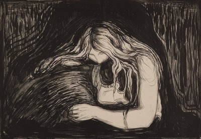 Vampir II. 1895/1902 by Edvard Munch