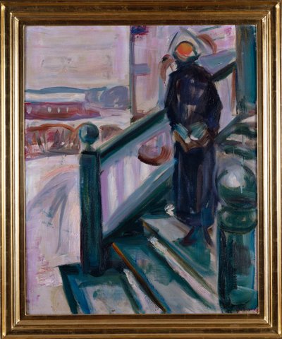 Verandadaki Kadın (tuval üzerine yağlı boya) by Edvard Munch