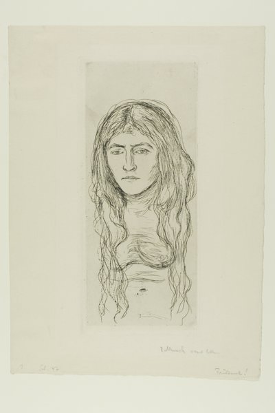 Uzun saçlı kadın by Edvard Munch