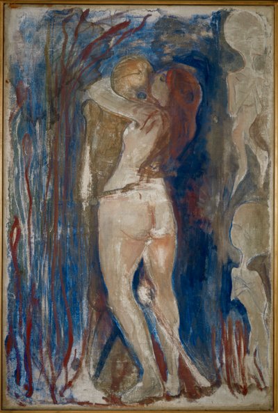 Genç Kız ve Ölüm (tuval üzerine resim) by Edvard Munch