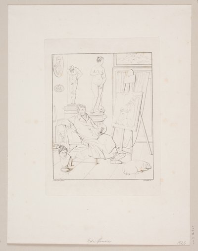 CA. Lorentzen ben atölyede oturuyorum by Edvard Sonne