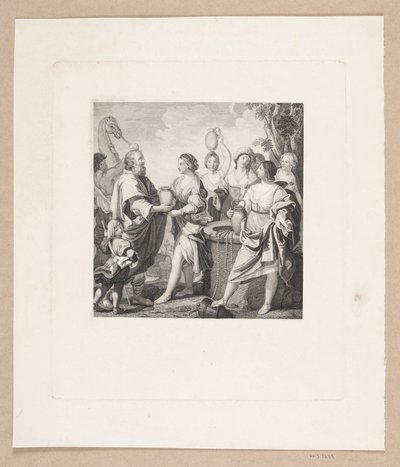 Kuyunun yanında Elieser ve Rebekah by Edvard Sonne