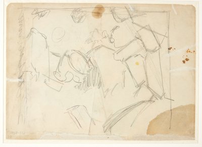 Bir manzara taslağı, önerilen üç dans figürü by Edvard Weie