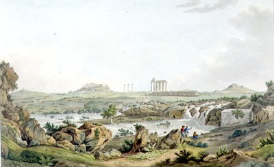Jüpiter Olympios Tapınağı ve Ilissos Nehri, Thomas Medland tarafından oyulmuş 'Yunanistan'daki Görünümler'in 5. Kısmından 30 numaralı plaka by Edward (after) Dodwell