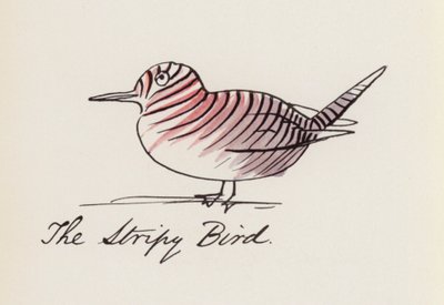 Edward Lear, Kuş Kitabı: Çizgili Kuş (renkli taş) by Edward (after) Lear