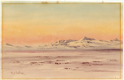 Antarktika kıyı sahnesi, 1901-04 (kağıt üzerinde wc) by Edward Adrian Wilson