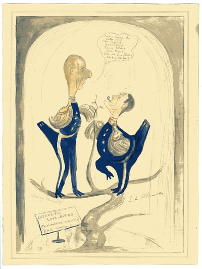 Harry Pennell ve Dr. E.L.A. Atkinson, 1910-12 (kağıt üzerinde tuvalet ve kalem) by Edward Adrian Wilson
