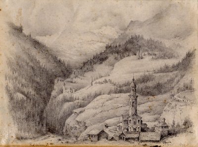 Tiefencastel, İsviçre, 1899 by Edward Adrian Wilson