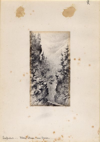Davos yakınlarındaki Wiesen Strasse, İsviçre, 1898-99 by Edward Adrian Wilson