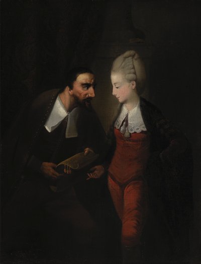 Portia ve Shylock, Shakespeare'in "Venedik Tüccarı"ndan, IV, i by Edward Alcock