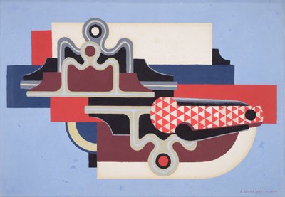 Bir toka bıçağı ile soyut tasarım by Edward Alexander Wadsworth