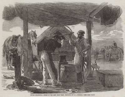 Sivastopol'dan önce, Sol Kuşatma Treninin Forge'ı by Edward Angelo Goodall