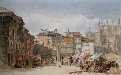 Segovia, İspanya (kağıt üzerine sulu boya) by Edward Angelo Goodall