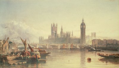 Parlamento Binaları ve Westminster Köprüsü by Edward Angelo Goodall