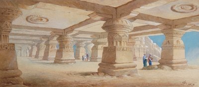 'Rock Cut Tapınağı, Ellora', Maharashtra, Hindistan, 1878 by Edward Arthur Heffer