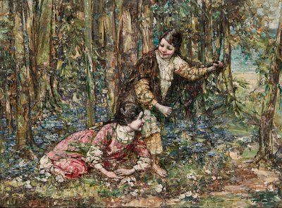 Ormandaki Kızlar (tuval üzerine yağlı boya) by Edward Atkinson Hornel