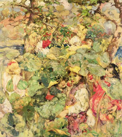 meyve bahçesinde by Edward Atkinson Hornel