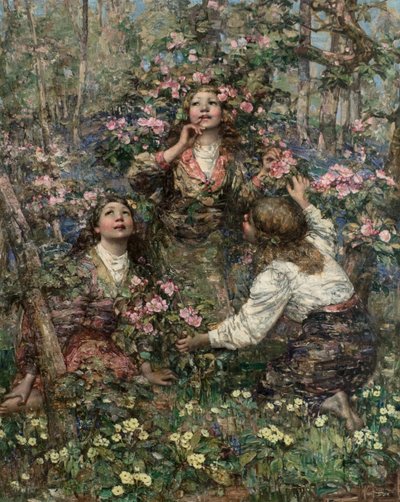 Kara Kuş Şarkısı, c.1908 (tuval üzerine yağlı boya) by Edward Atkinson Hornel