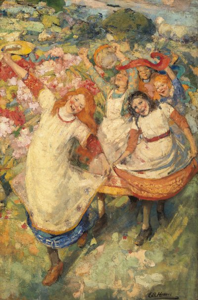 Baharın Dansı (tuval üzerine yağlıboya) by Edward Atkinson Hornel