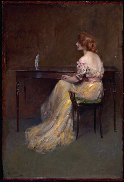 Heykelcik (tahta üzerine yağlıboya) by Edward August Bell