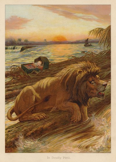 Ölümcül Tehlikede (renkli taş baskı) by Edward Brice Montefiore