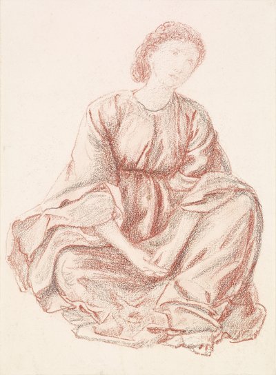 Yeşil Yaz - Merkez Figür için Perdelik Çalışması by Edward Burne Jones