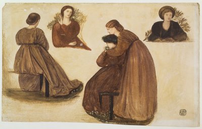 Kırmızı Ev Dekorasyonu için Tasarım, (kadın çalışmaları) 1860 by Edward Burne Jones