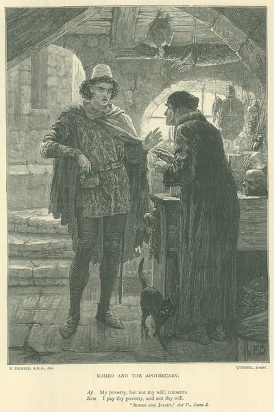 Romeo ve Juliet için İllüstrasyon by Edward Burne Jones