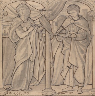 Vitray Pencere için Hazırlık Tasarımı, Virgil ve Horace by Edward Burne Jones