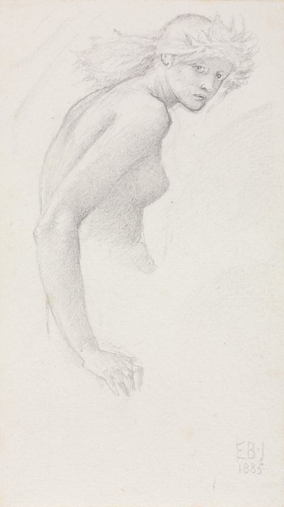 Bir Kadın Figürü Çalışması, 1885. by Edward Burne Jones