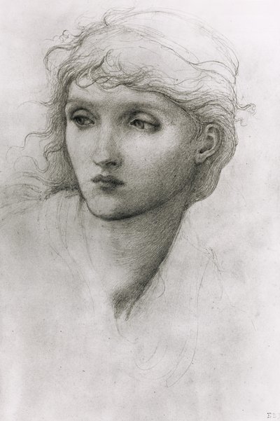 Bir Kızın Kafasının Çalışması by Edward Burne Jones